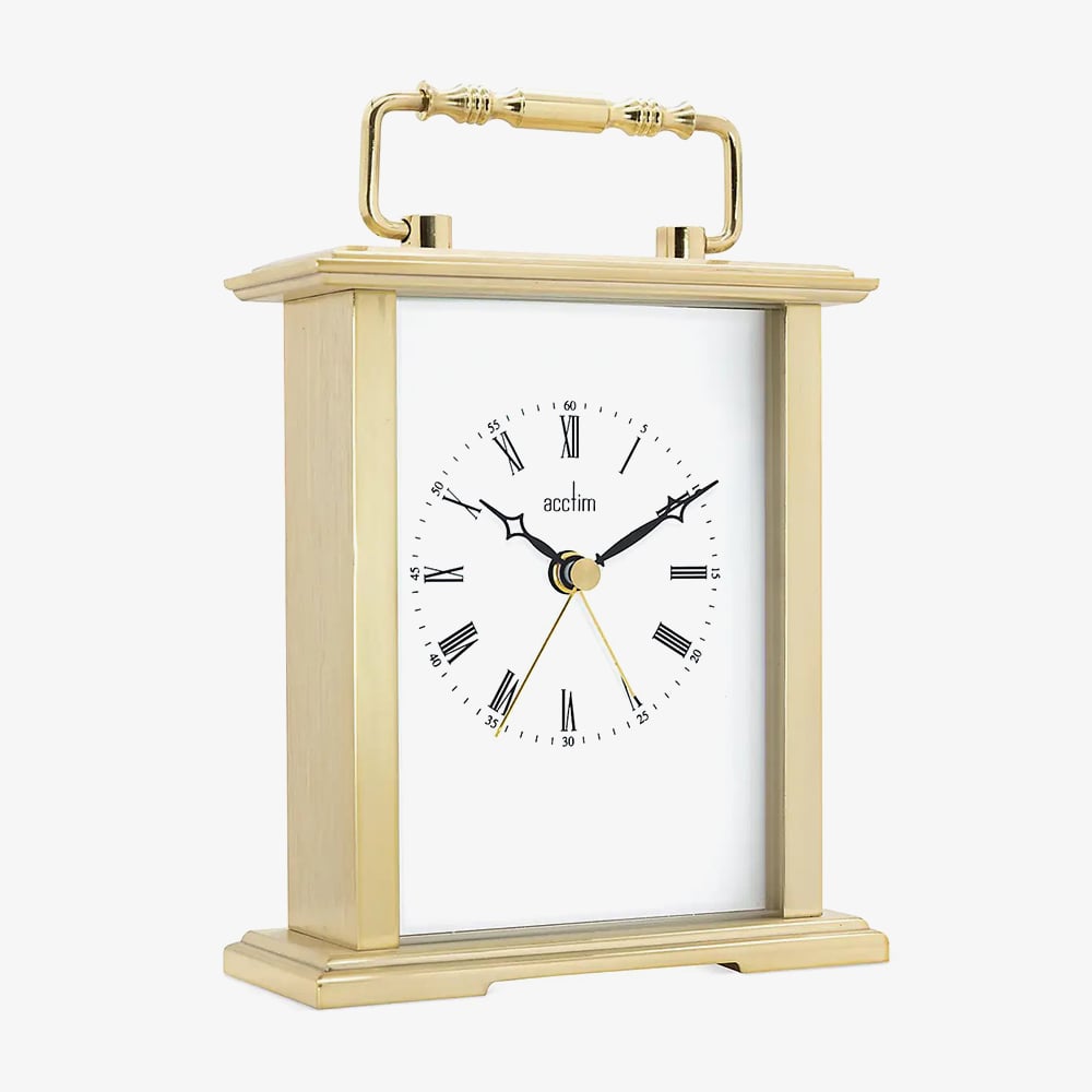 Acctim Gainsborough Gold Tone White Dial Clock 36518