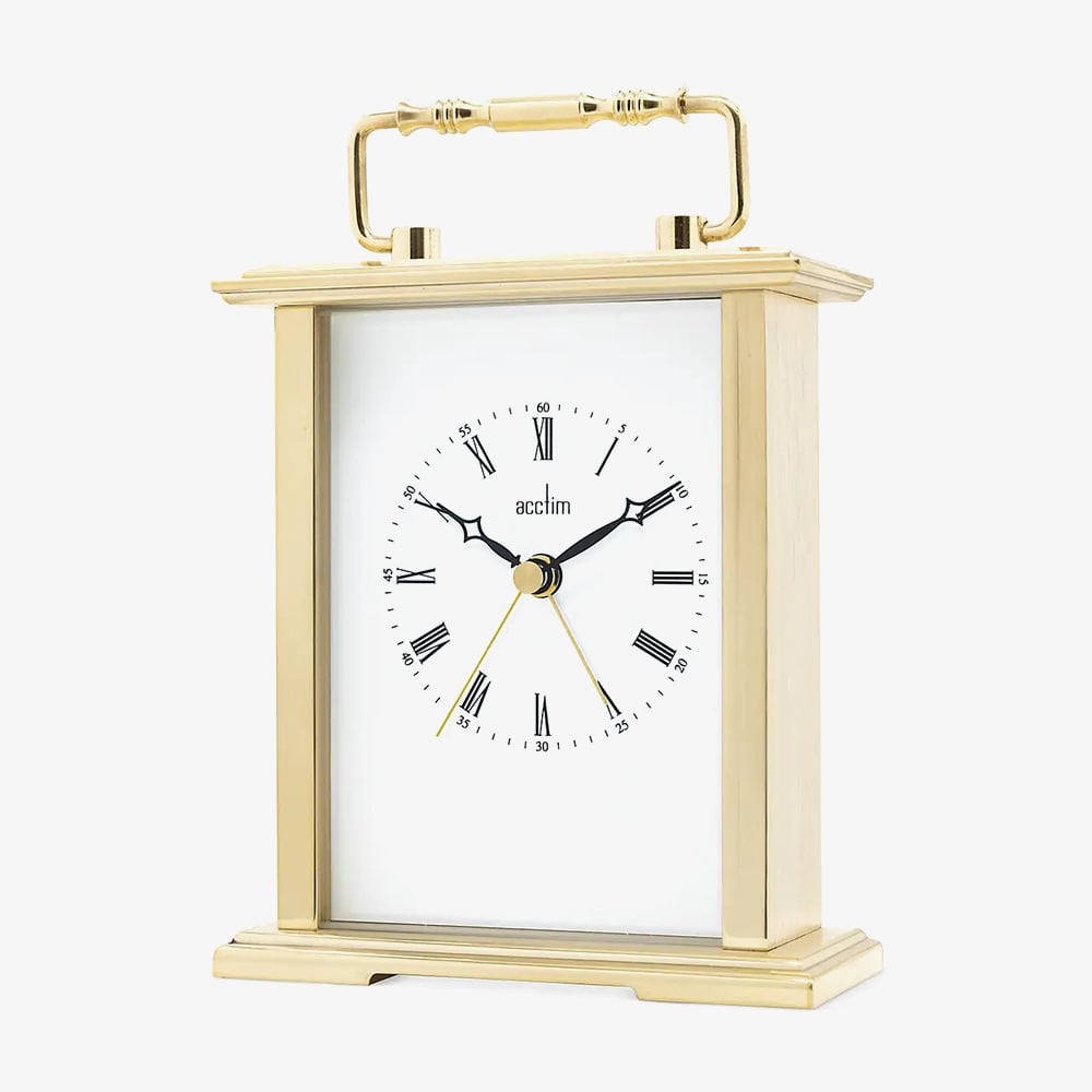 Acctim Gainsborough Gold Tone White Dial Clock 36518