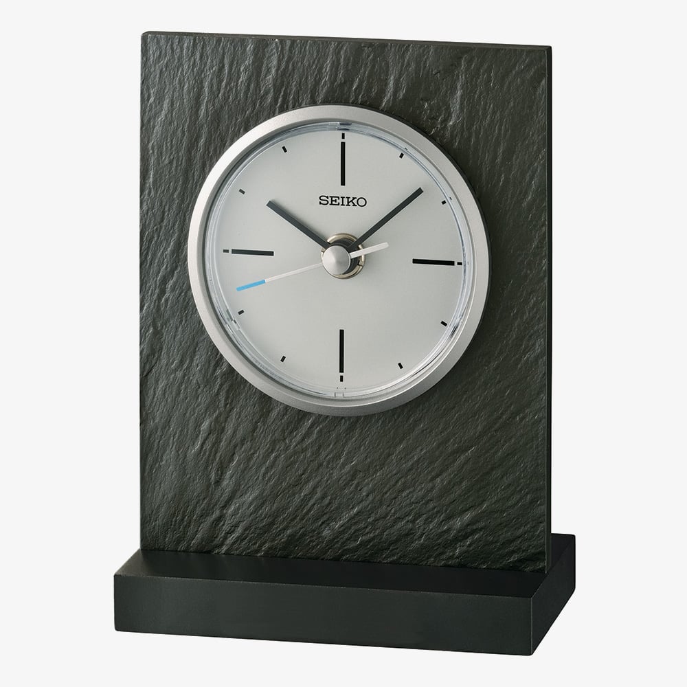 Seiko Black Slate White Dial Mantel Clock QXG153N