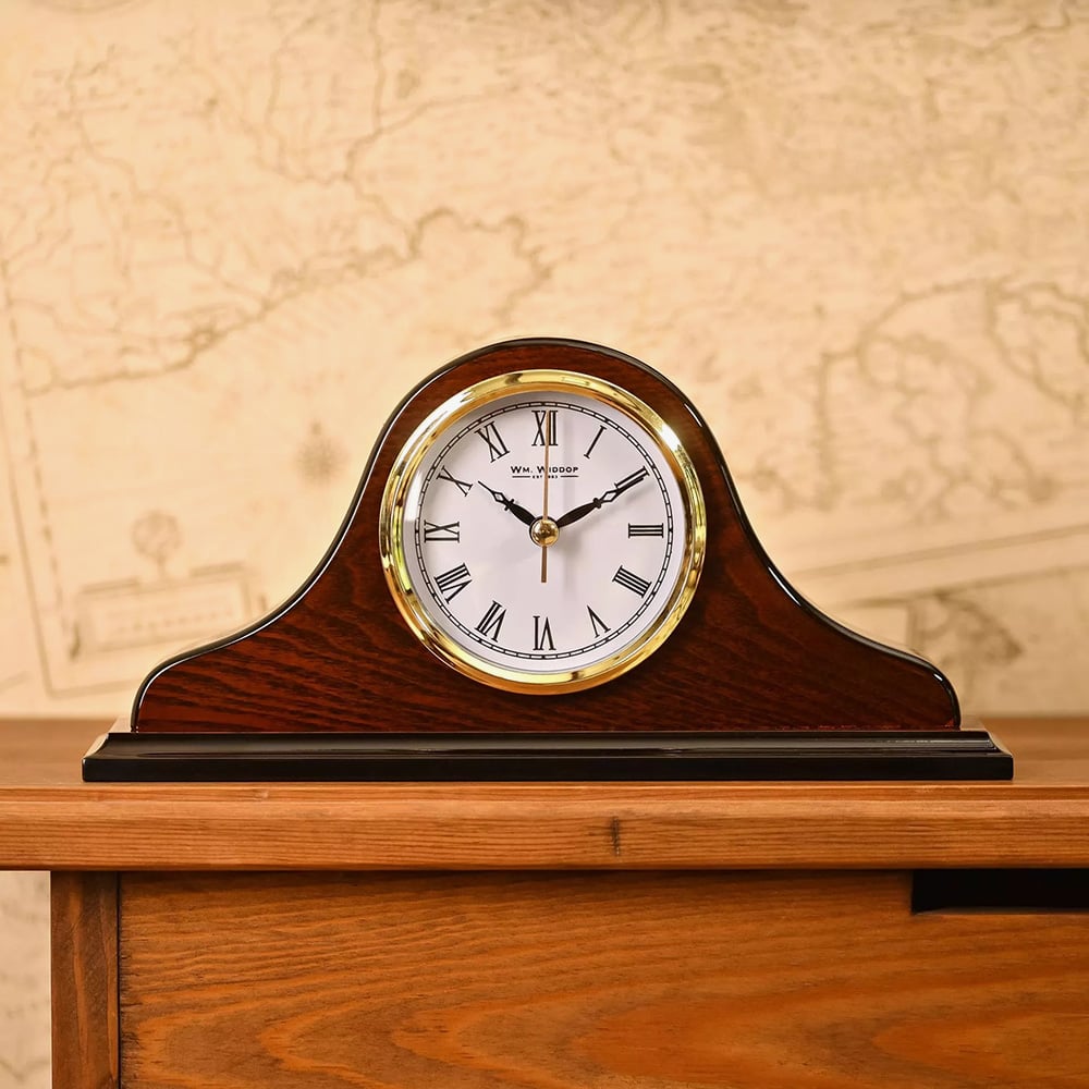 WM Widdop Napoleon Wooden Mantel Clock W9616