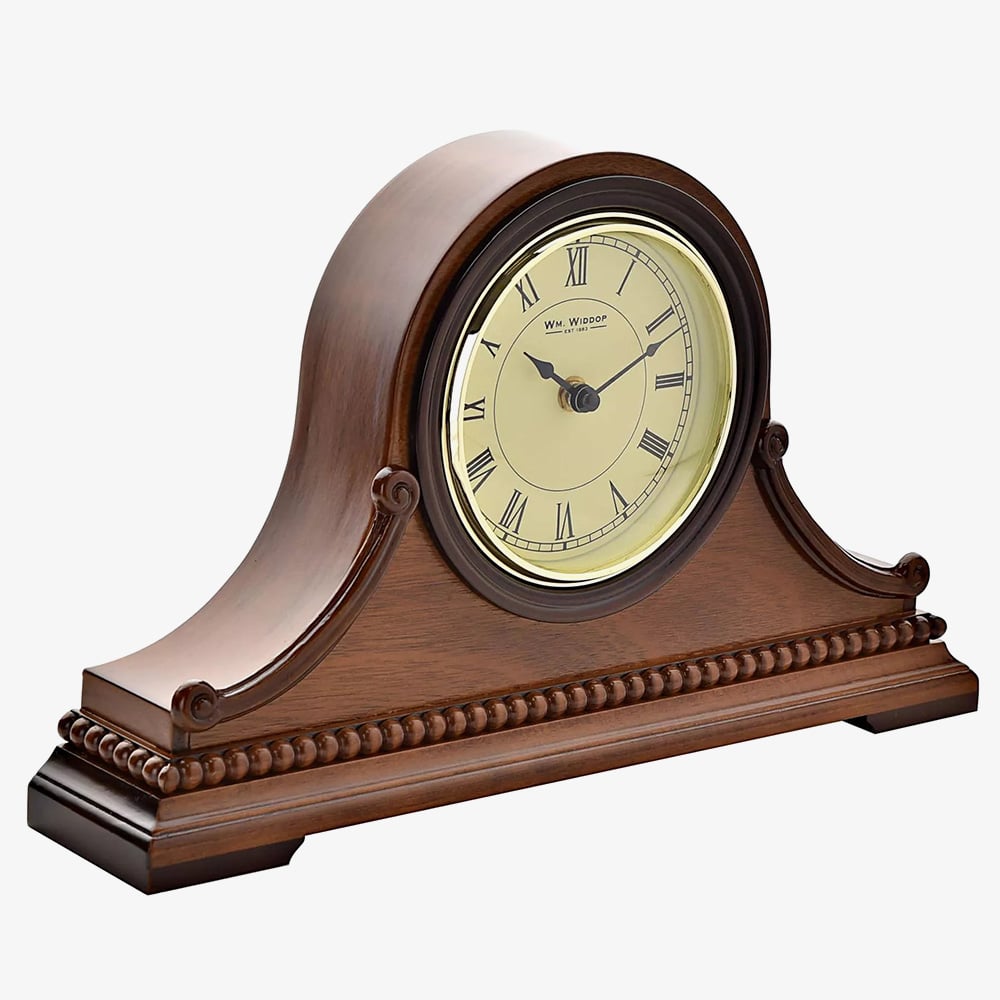 Brown Wooden Napoleon Mantel Clock W2645