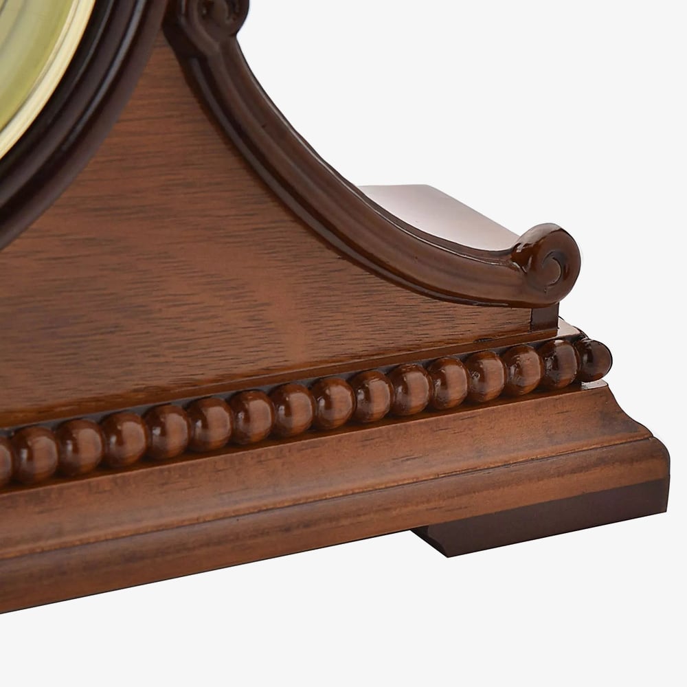 Brown Wooden Napoleon Mantel Clock W2645