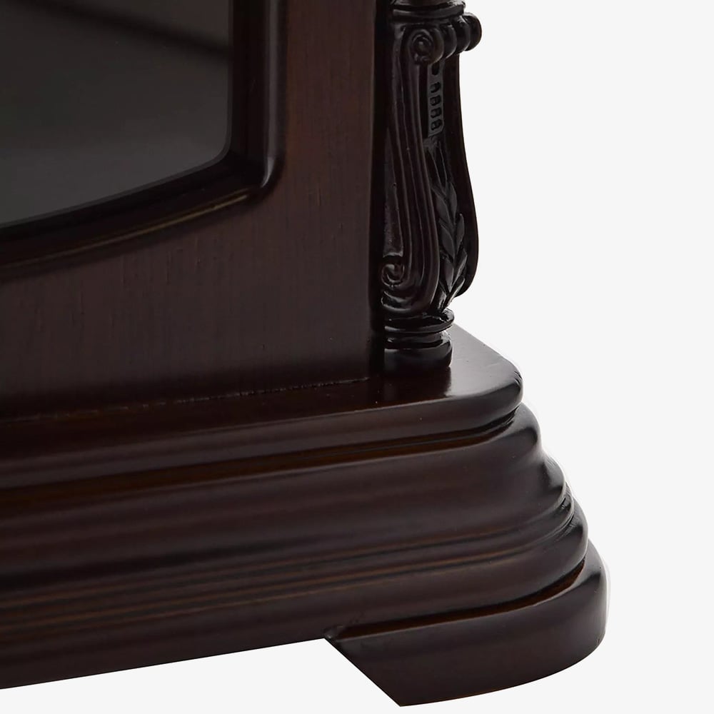 Ornate Brown Wooden Pendulum Mantel Clock W2890