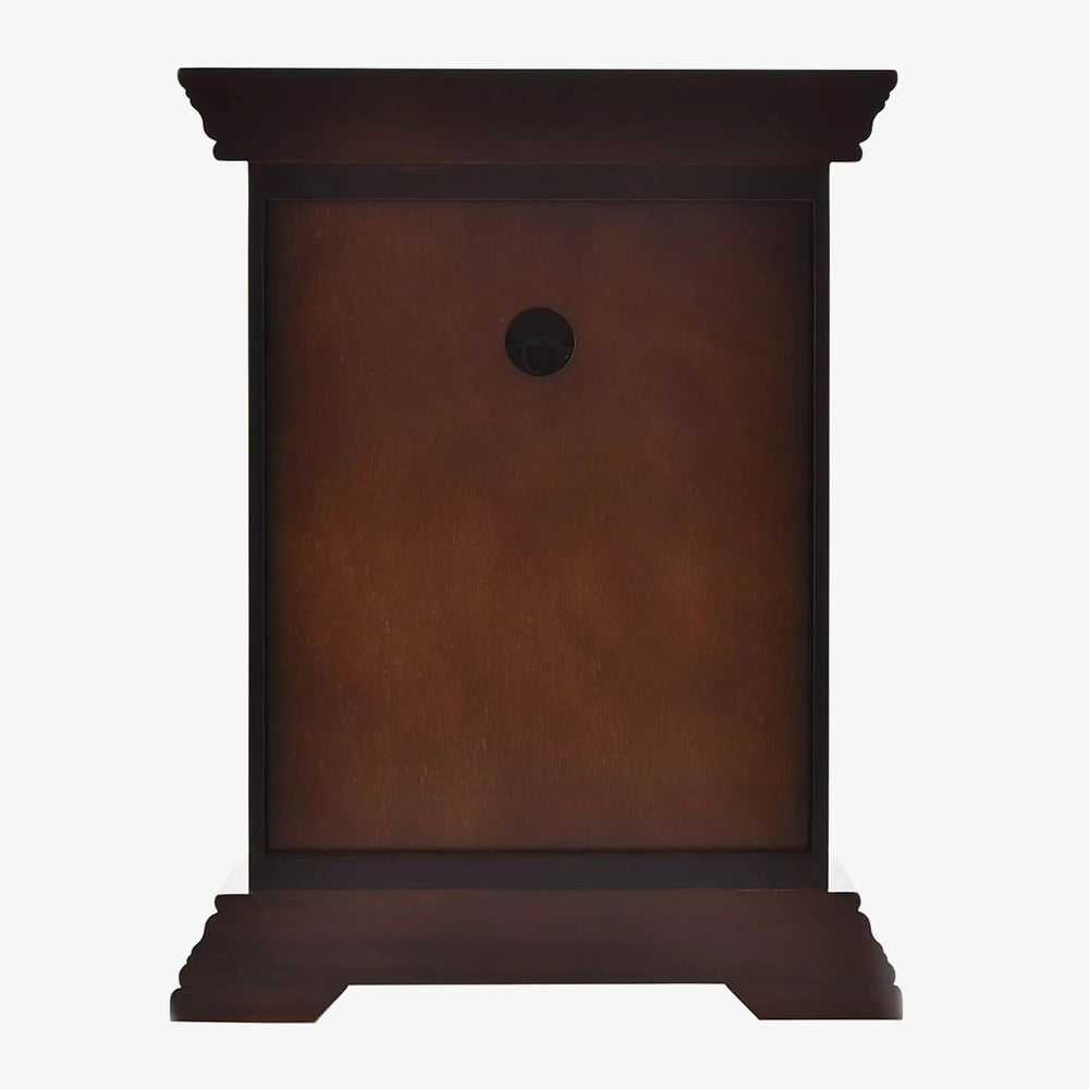 Ornate Brown Wooden Pendulum Mantel Clock W2890
