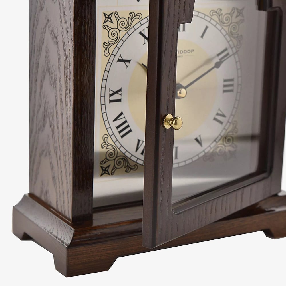 Brown Wooden Arch Mantel Clock W2619