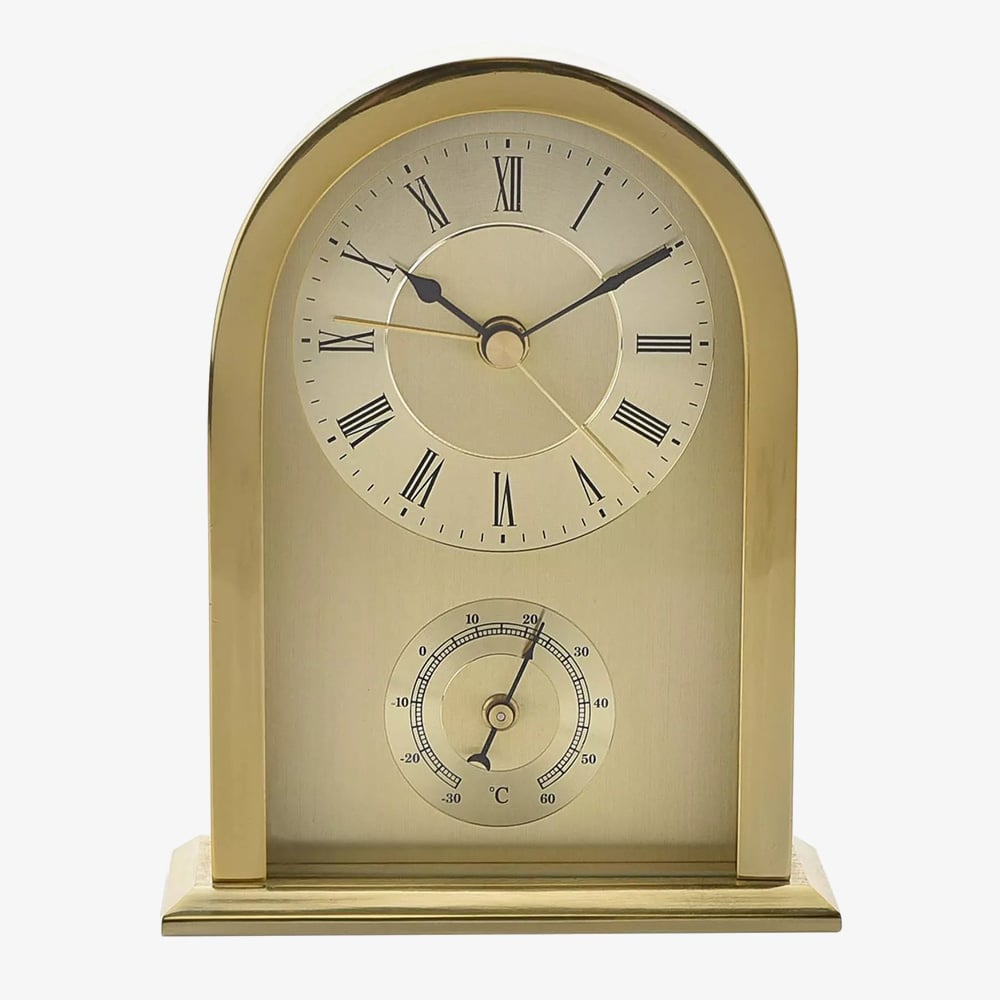 WM Widdop Arched Gold Mantel Alarm Clock W2844
