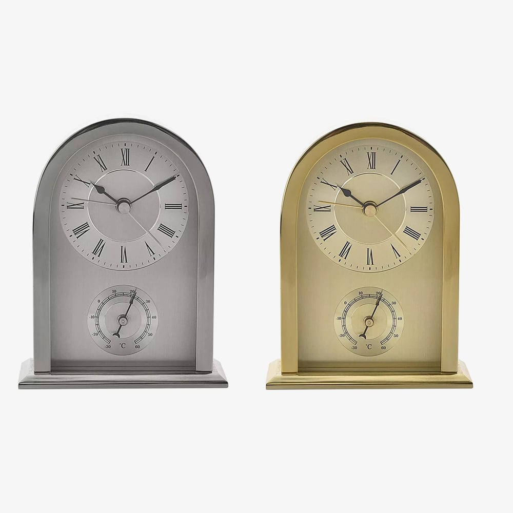 WM Widdop Arched Gold Mantel Alarm Clock W2844