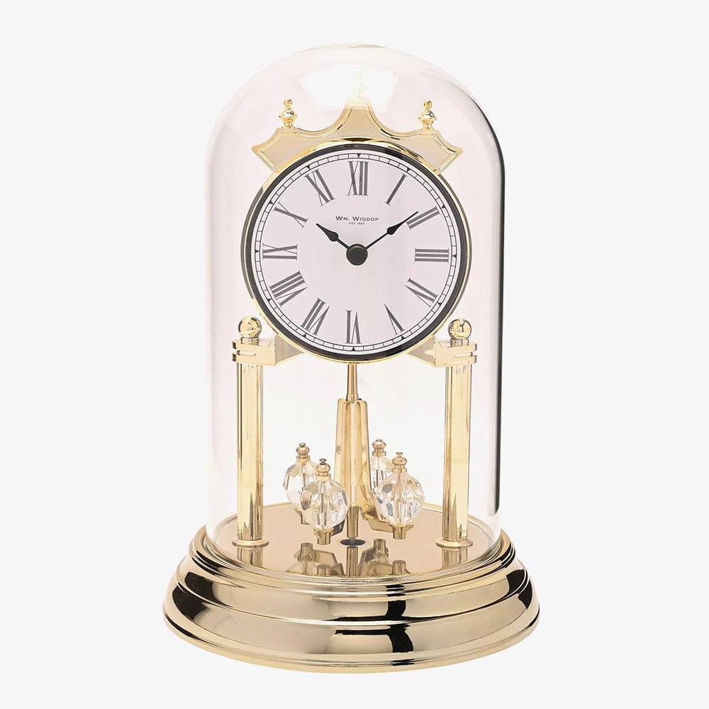 Gold Rotating Pendulum Anniversary Clock W2956