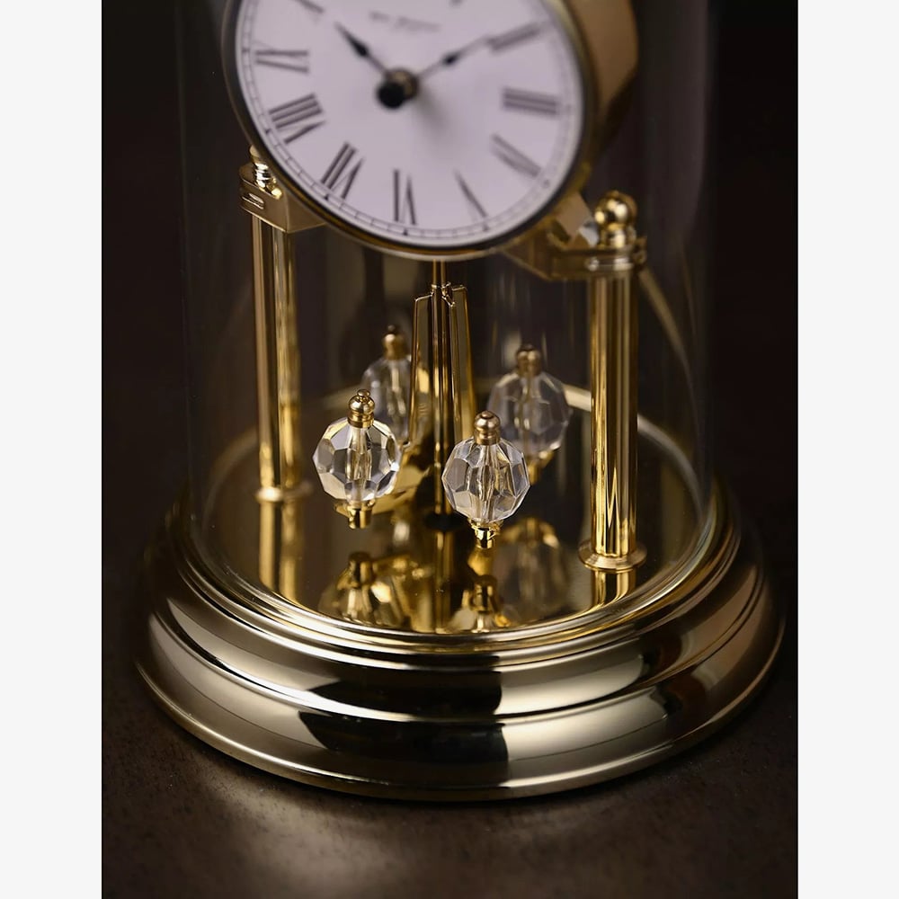 Gold Rotating Pendulum Anniversary Clock W2956