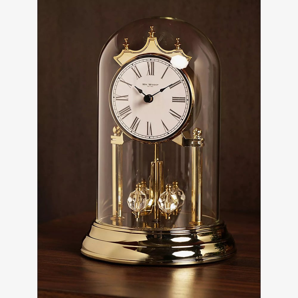 Gold Rotating Pendulum Anniversary Clock W2956