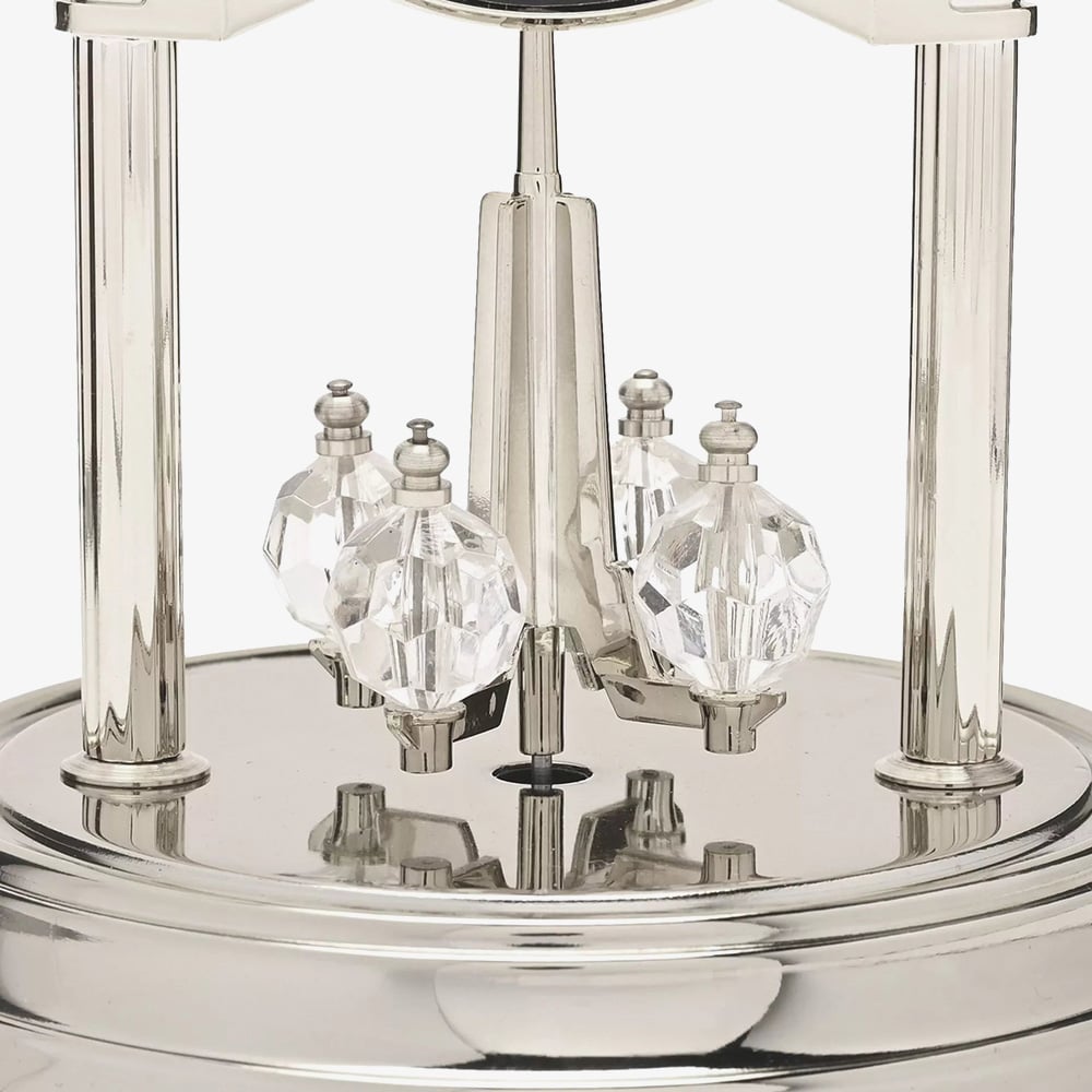 Silver Rotating Pendulum Anniversary Clock W2955