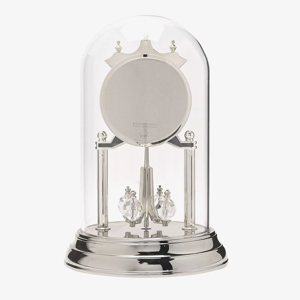 Silver Rotating Pendulum Anniversary Clock W2955