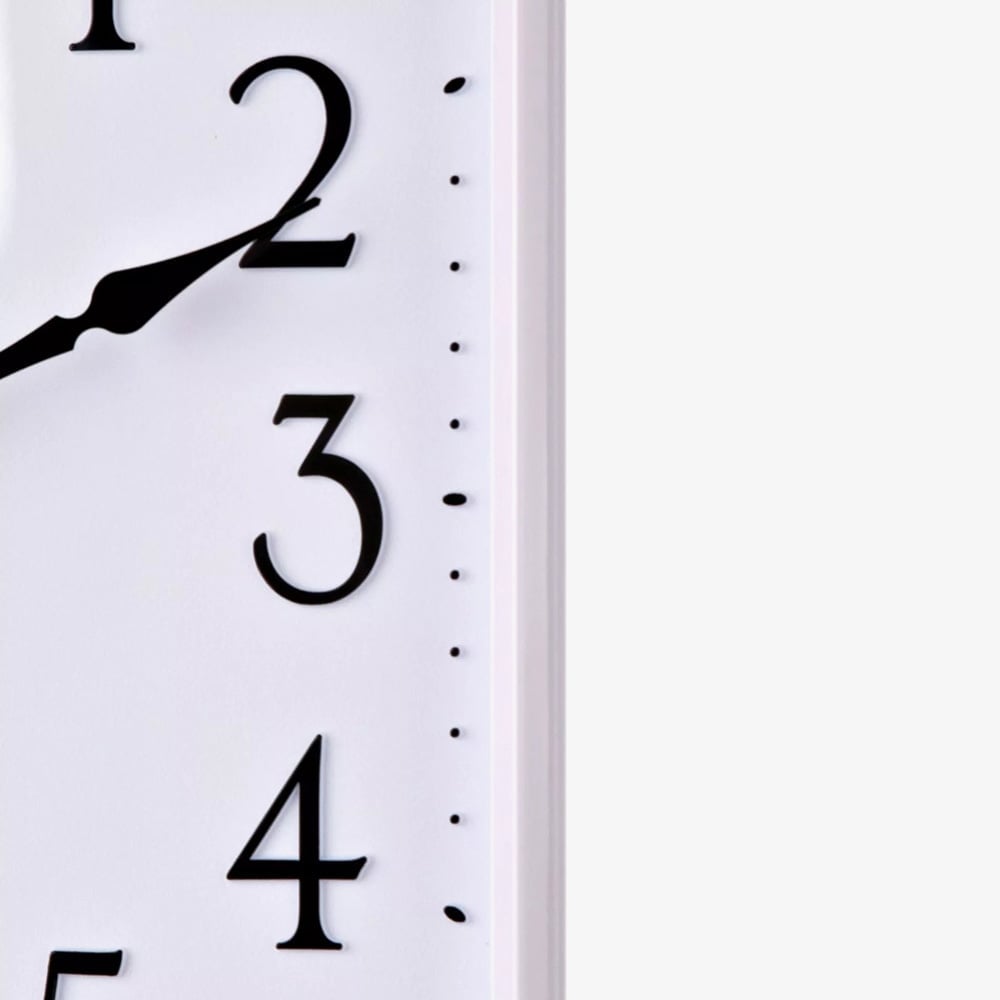 Rhythm Square White Wall Clock CMG597NR03