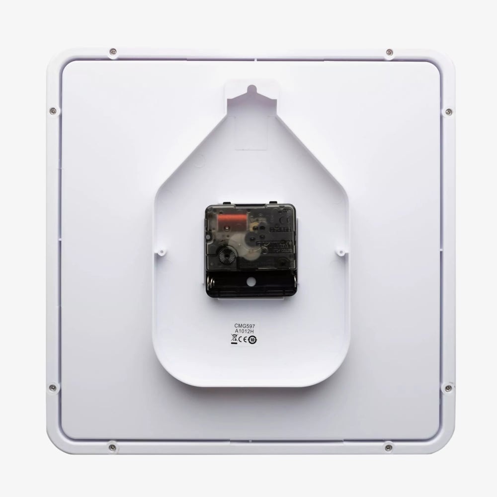 Rhythm Square White Wall Clock CMG597NR03