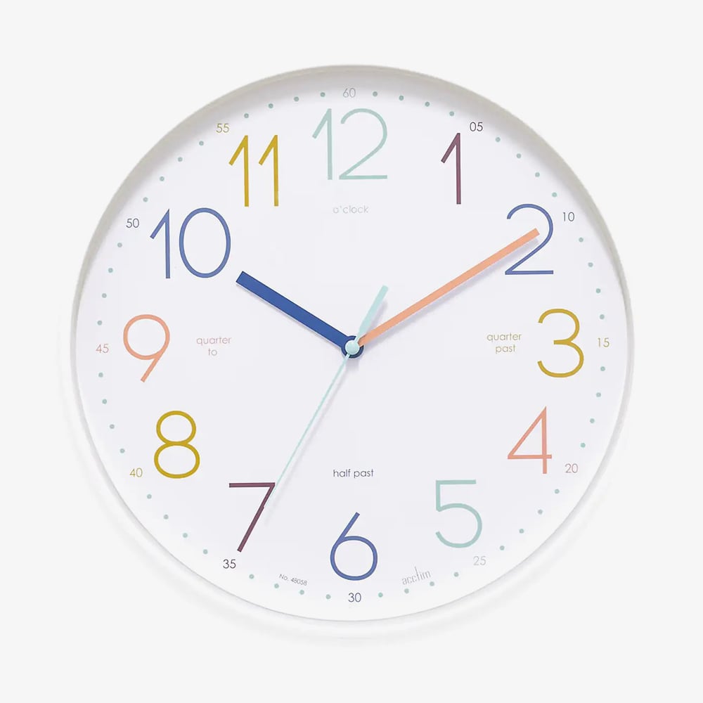 Acctim Afia White Dial Teaching Wall Clock 22752