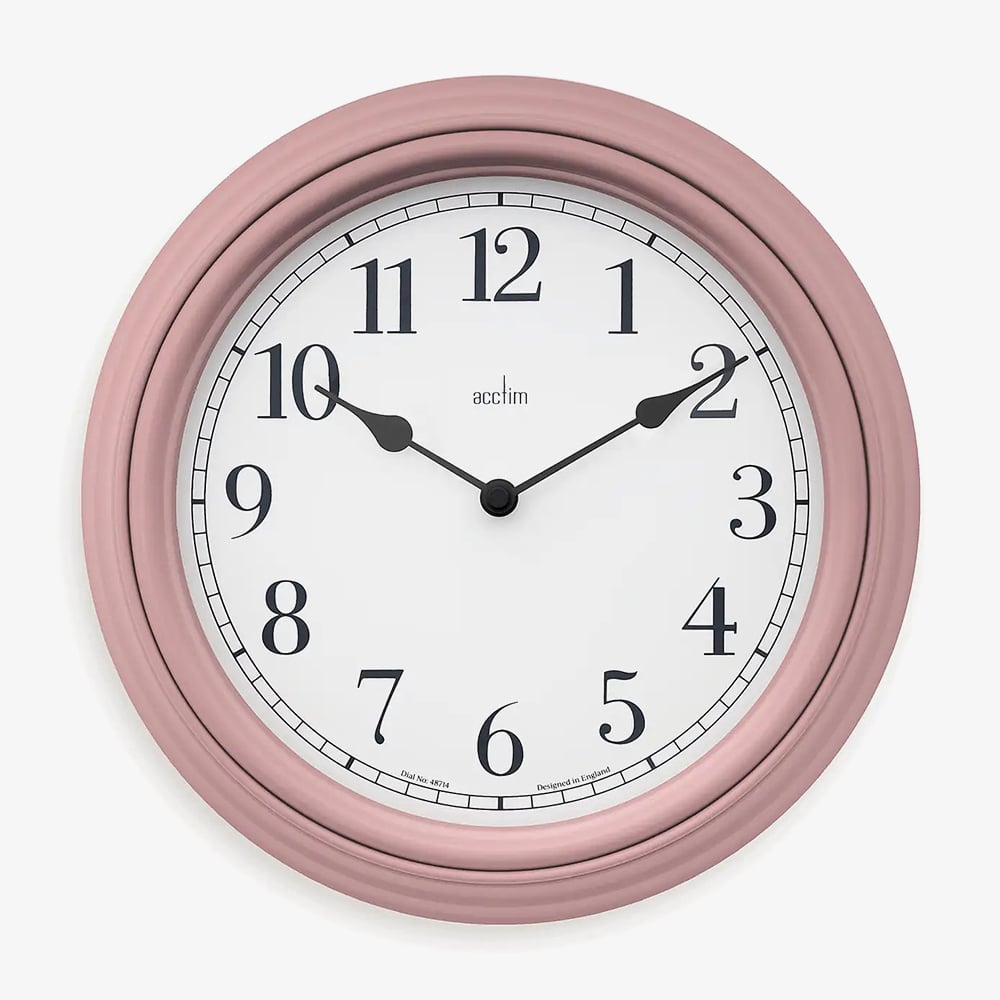 Acctim Devonshire Dusty Rose Pink Wall Clock 22714