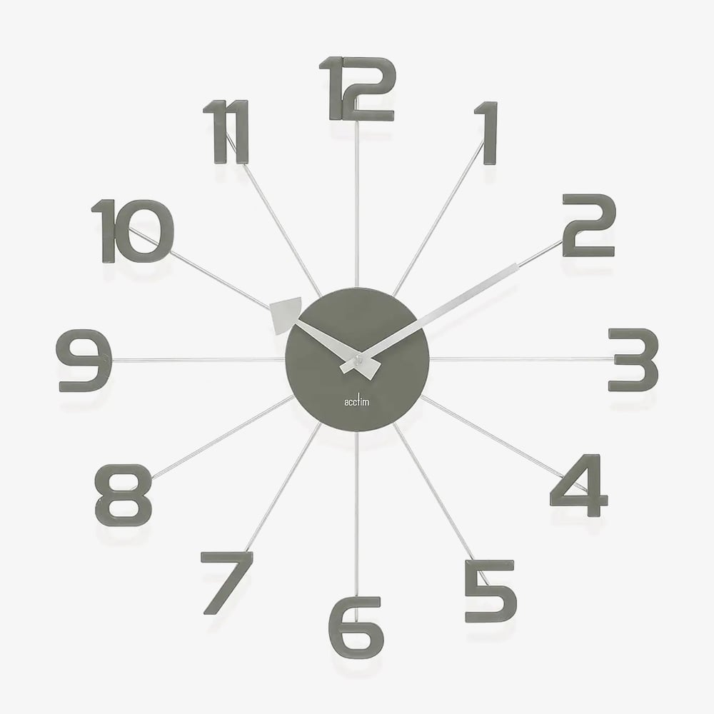 Acctim Astraea Grey &amp; Silver Wall Clock 29027