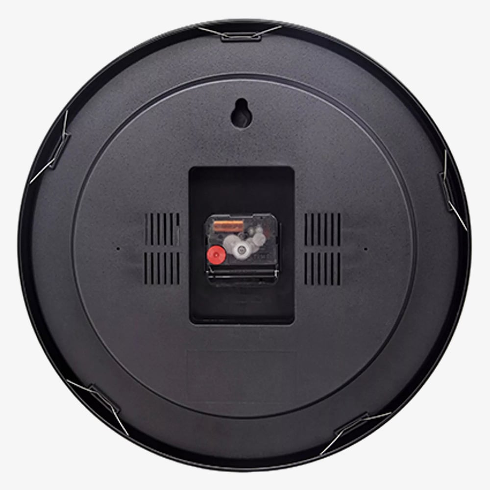 Nextime Station All Black Aluminium Round Wall Clock NT119