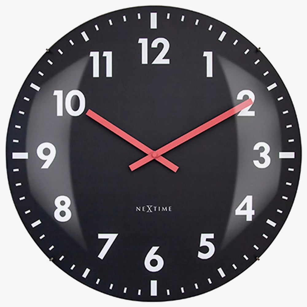 Nextime Domo 50 Domed Glass Black Wall Clock NT107