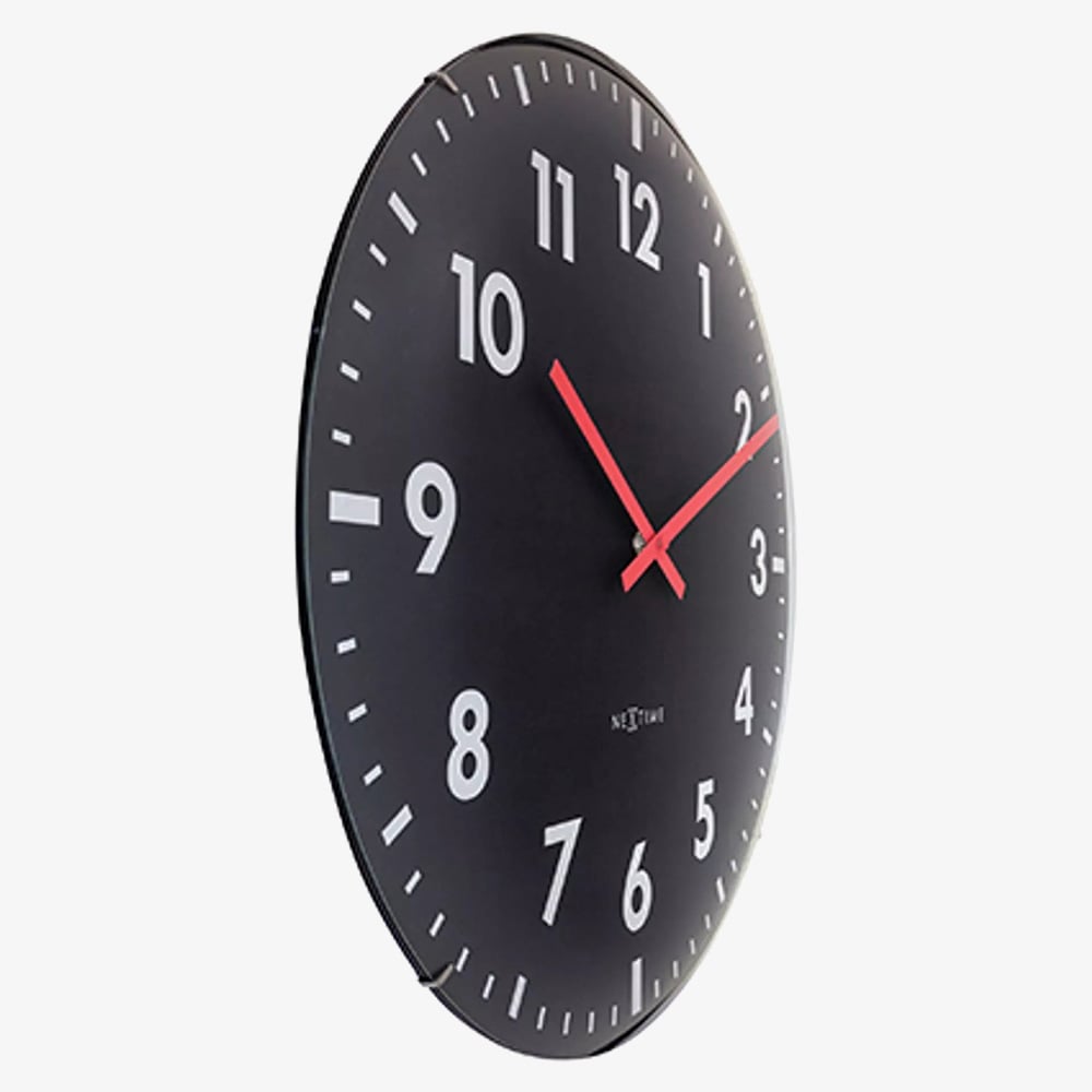 Nextime Domo 50 Domed Glass Black Wall Clock NT107