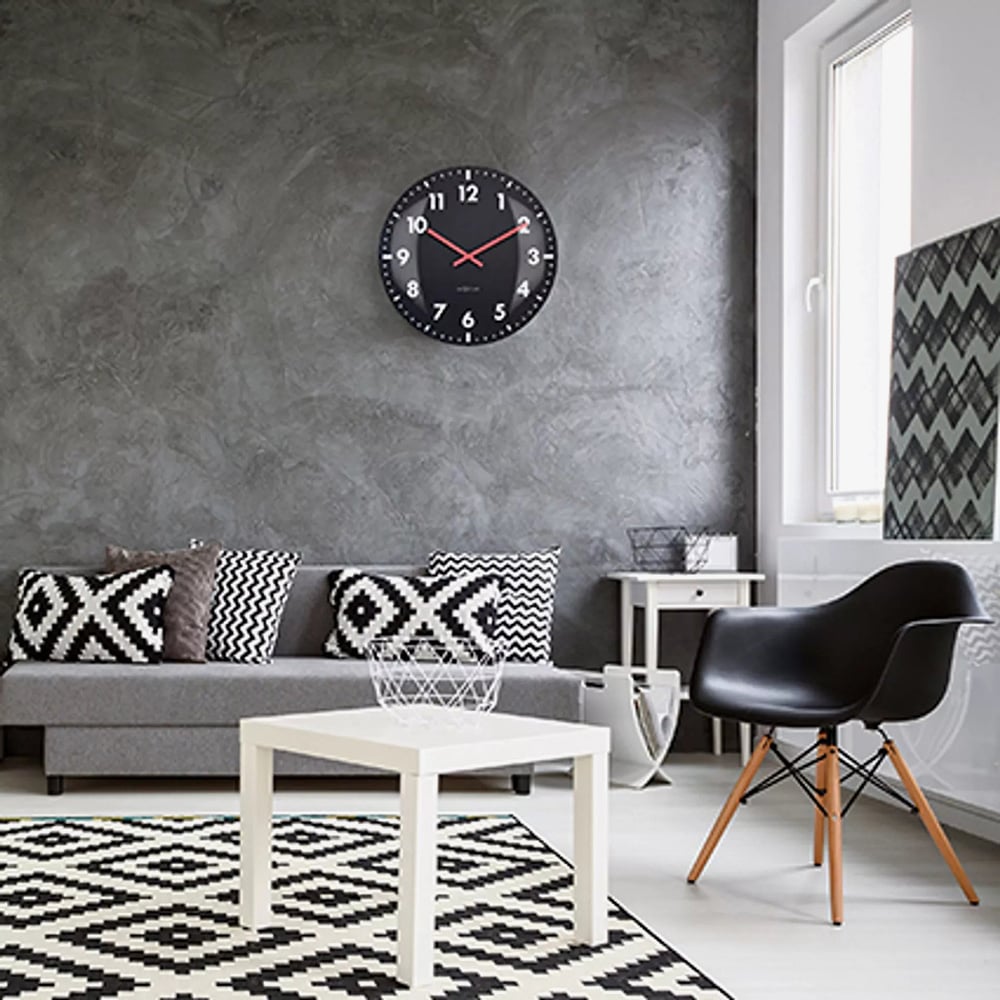 Nextime Domo 50 Domed Glass Black Wall Clock NT107