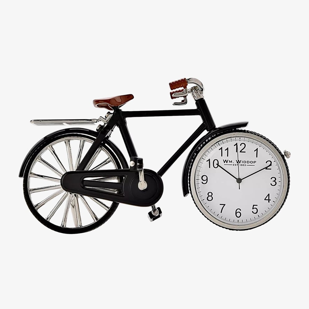 WM Widdop Miniature Pedal Bike Mantel Clock 9604