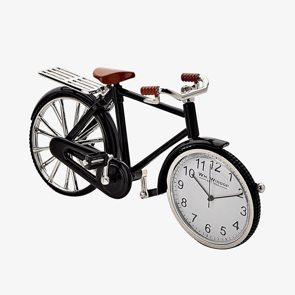 WM Widdop Miniature Pedal Bike Mantel Clock 9604
