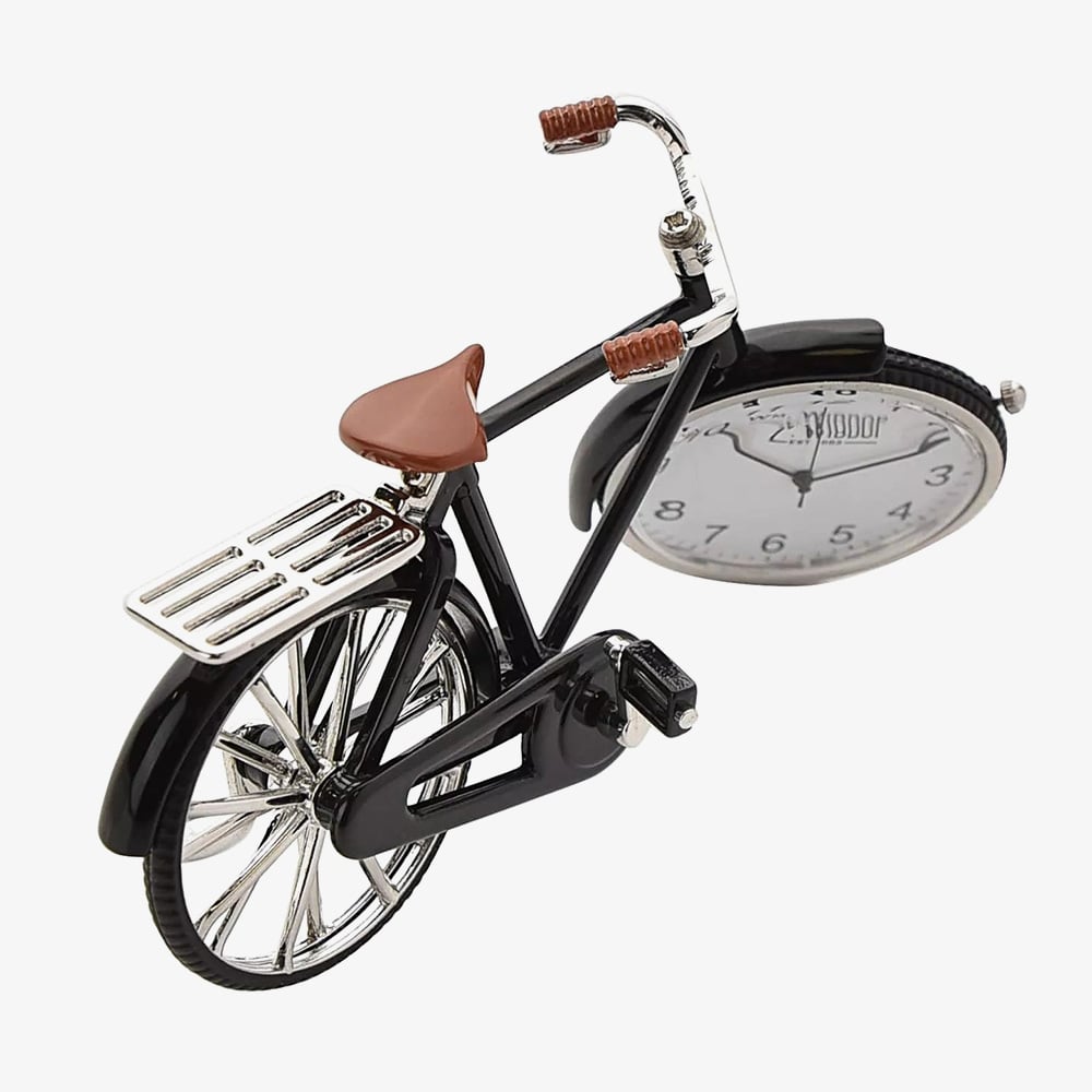 WM Widdop Miniature Pedal Bike Mantel Clock 9604