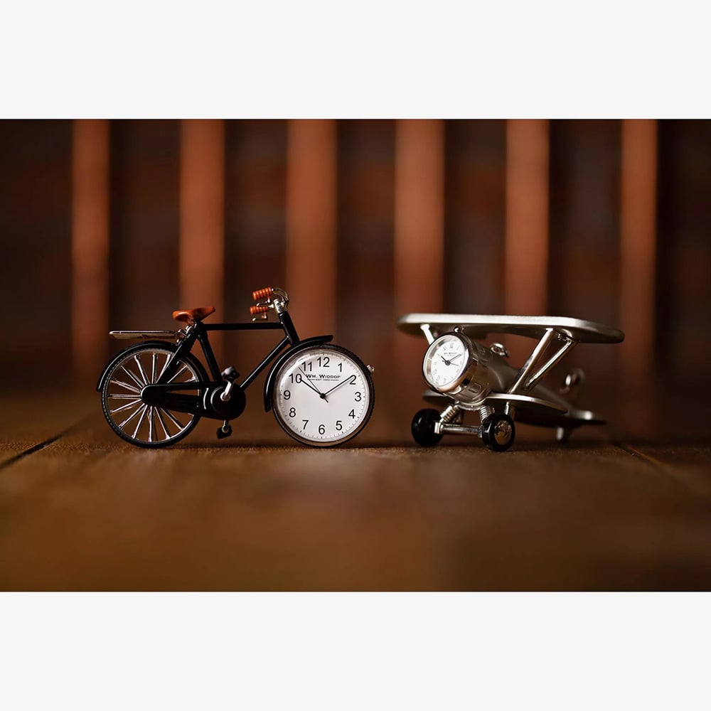 WM Widdop Miniature Pedal Bike Mantel Clock 9604