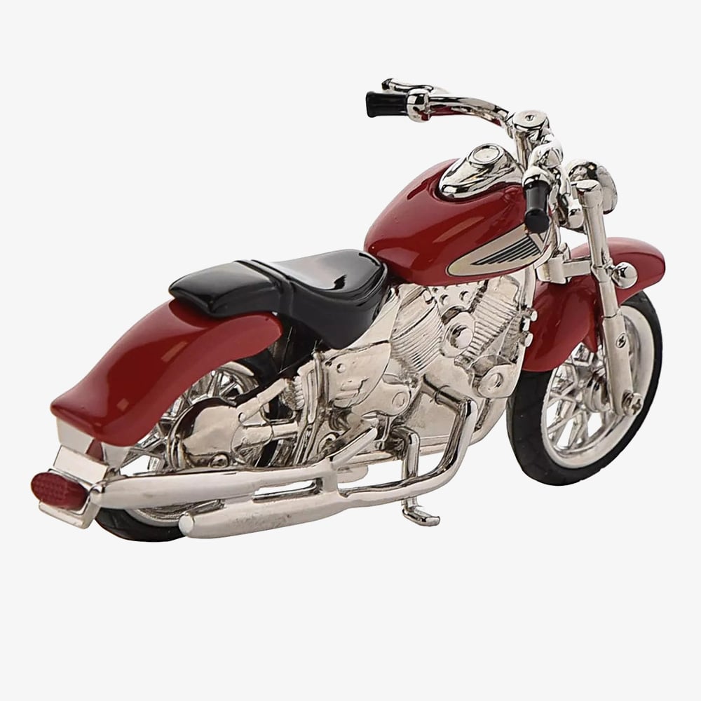 WM Widdop Miniature Red Indian Style Motorbike Clock 9497R
