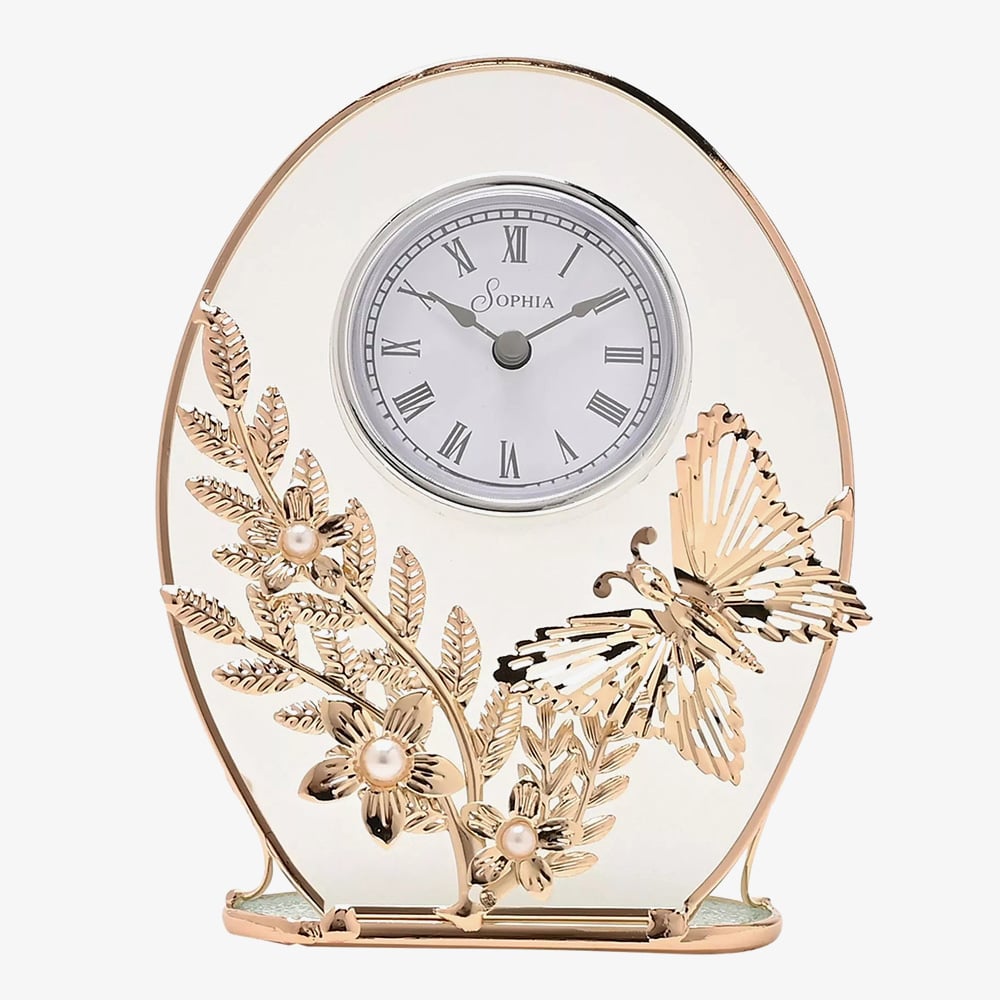 Sophia Gold Butterfly Mantel Clock SP3506CK