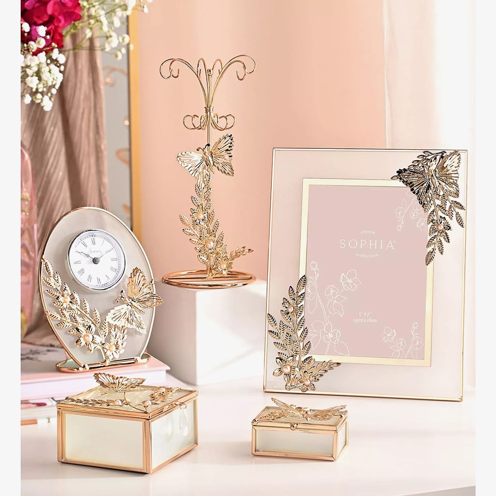 Sophia Gold Butterfly Mantel Clock SP3506CK