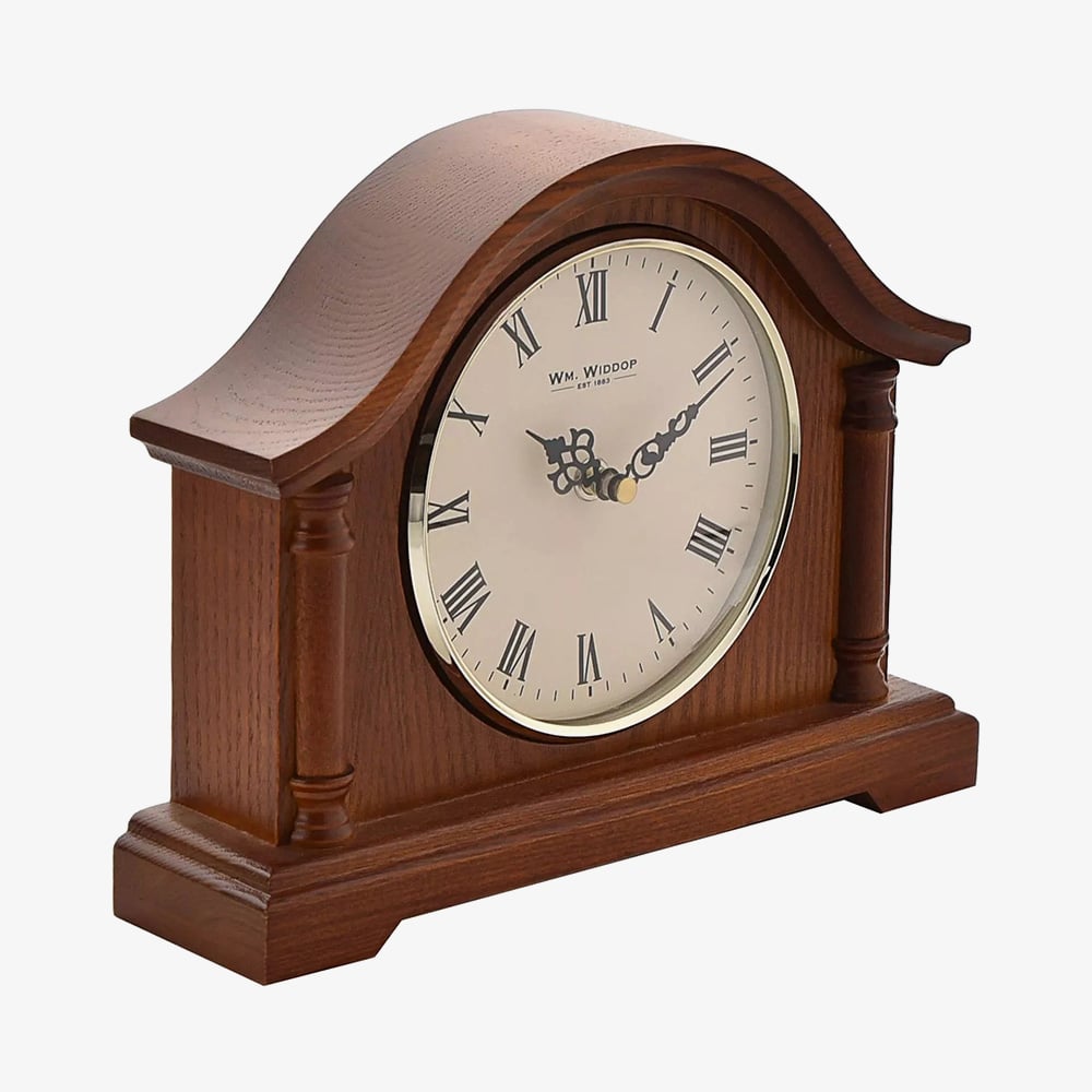WM Widdop Walnut Wooden Mantel Clock W2651W