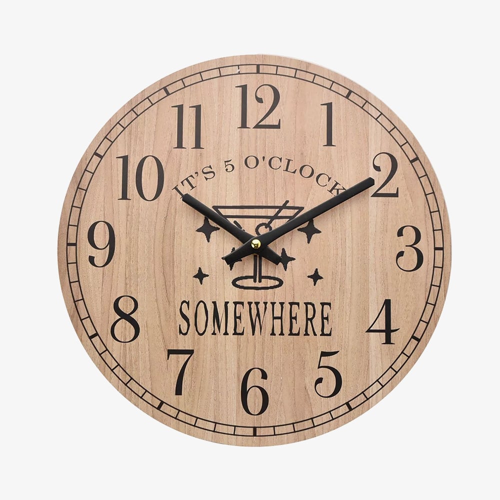 Hometime Its 5 Oclock Somewhere Wall Clock W802203 (Assorted 3)