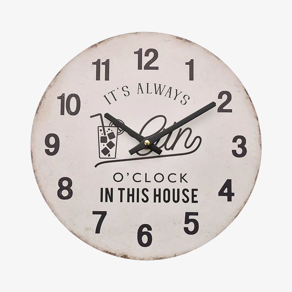 Hometime Its Always Gin OClock Wall Clock W802203 (Assorted 4)