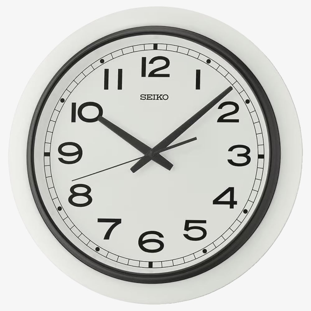 Seiko Clocks Timeless White Quiet Sweep Wall Clock QXA813W