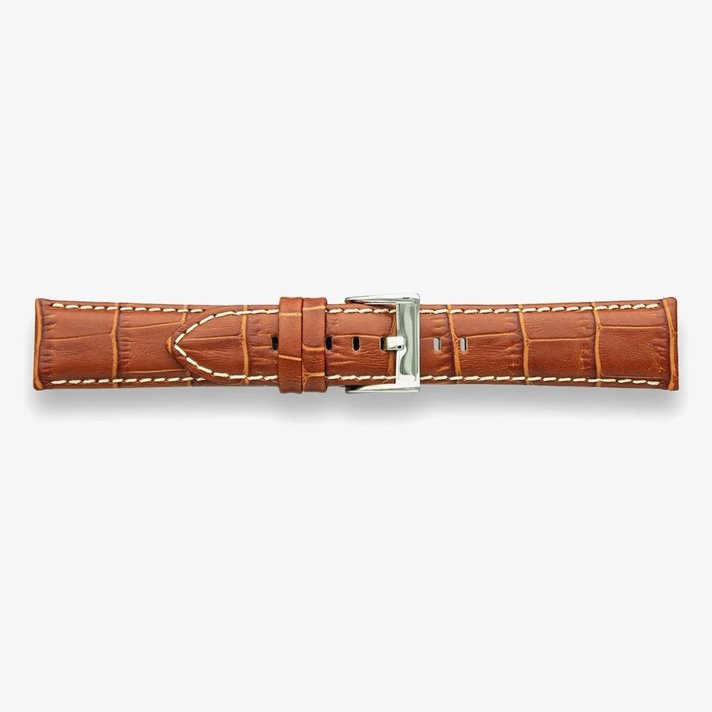 Darlena Cambridge Tan Silver Buckle Leather Watch Strap LS1395 TAN 18MM (3) (SS)