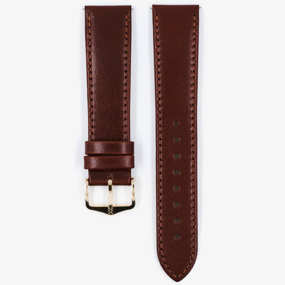 HIRSCH Osiris Medium Brown Leather Watch Strap 03475110-1