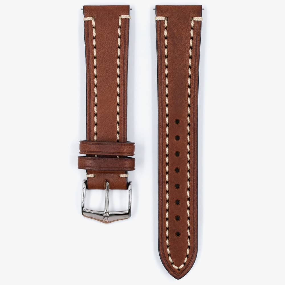 HIRSCH Liberty Long Brown Leather Watch Strap 10900210-2