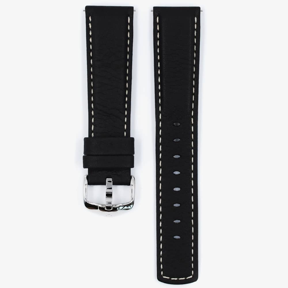 HIRSCH Mariner Long Black Leather Watch Strap 14502150-2