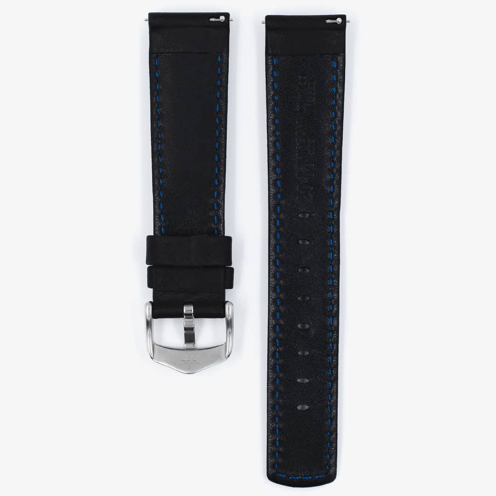 HIRSCH Mariner Long Black Leather Watch Strap 14502150-2