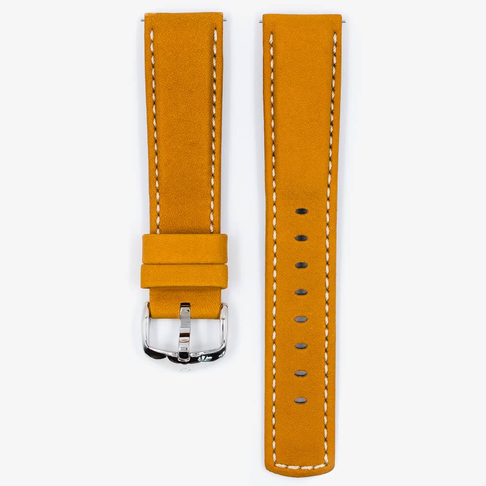 HIRSCH Mariner Long Golden Brown Leather Watch Strap 14502170-2