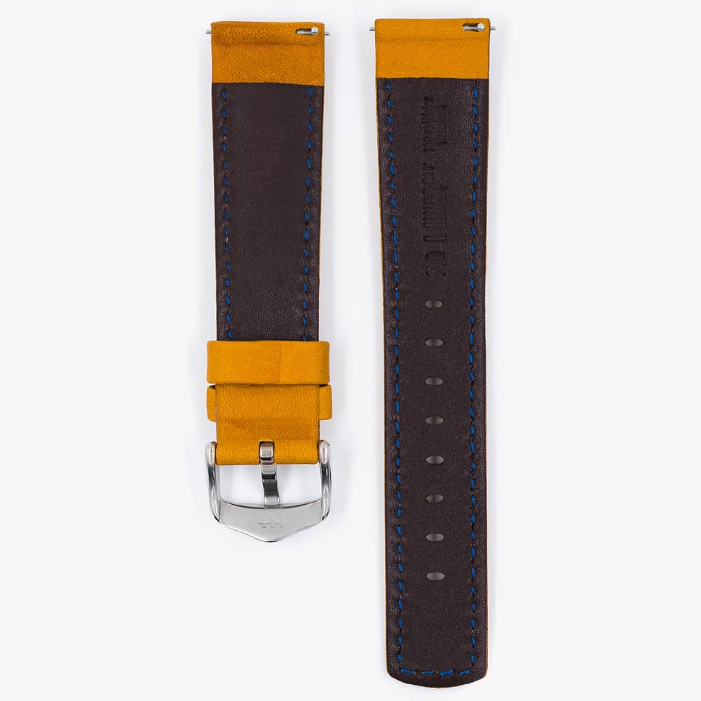 HIRSCH Mariner Long Golden Brown Leather Watch Strap 14502170-2