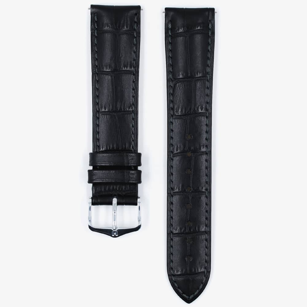 HIRSCH Duke Long Black Leather Watch Strap 01028050-2