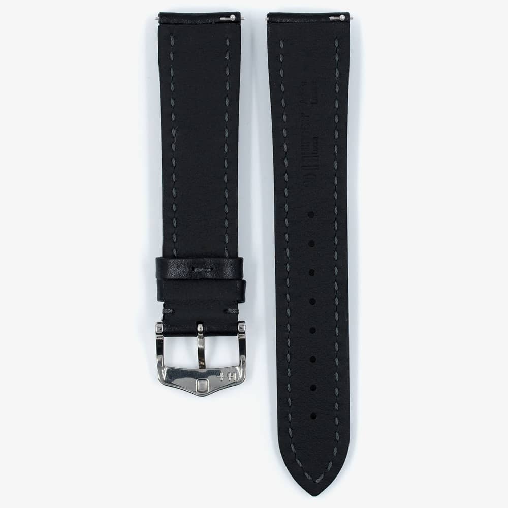 HIRSCH LUCCA Long Tuscan Black Leather Watch Strap 049 02 0 50-2