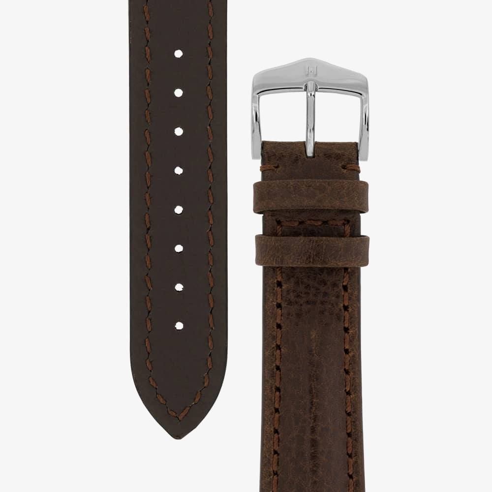 HIRSCH LUCCA Long Tuscan Brown Leather Watch Strap 049 02 0 10-2