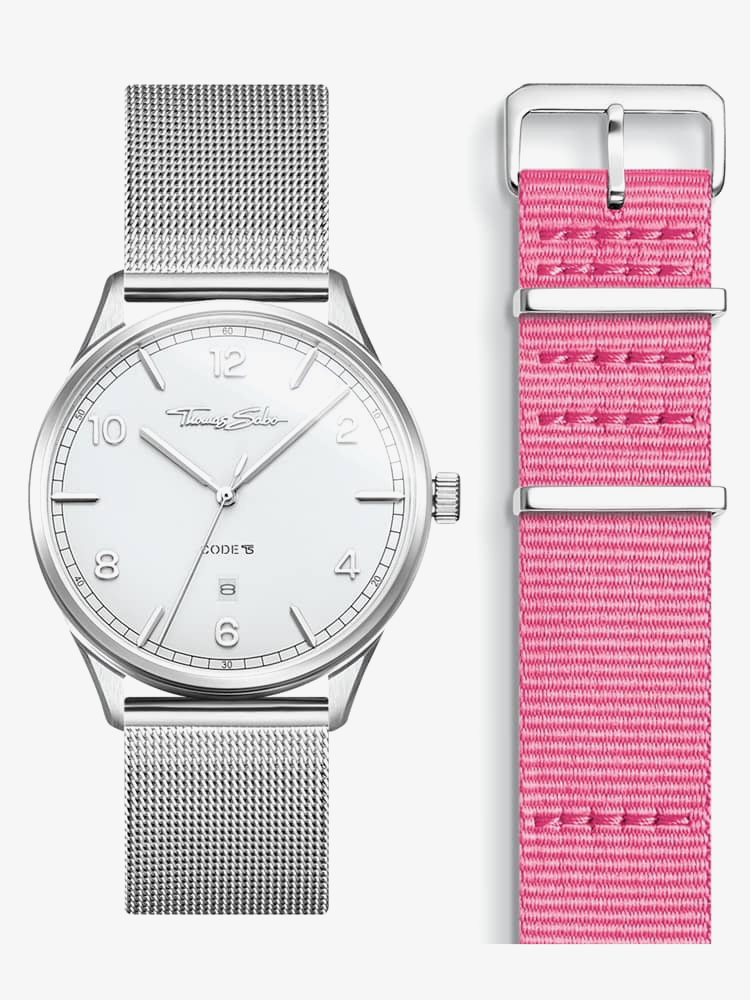 THOMAS SABO Code Nato Pink Watch Strap ZWA0313-276-9-20MM