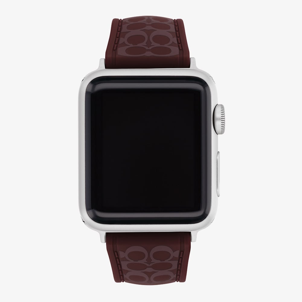 Coach Ladies Blackcurrant Rubber Apple Watch Strap 14700320