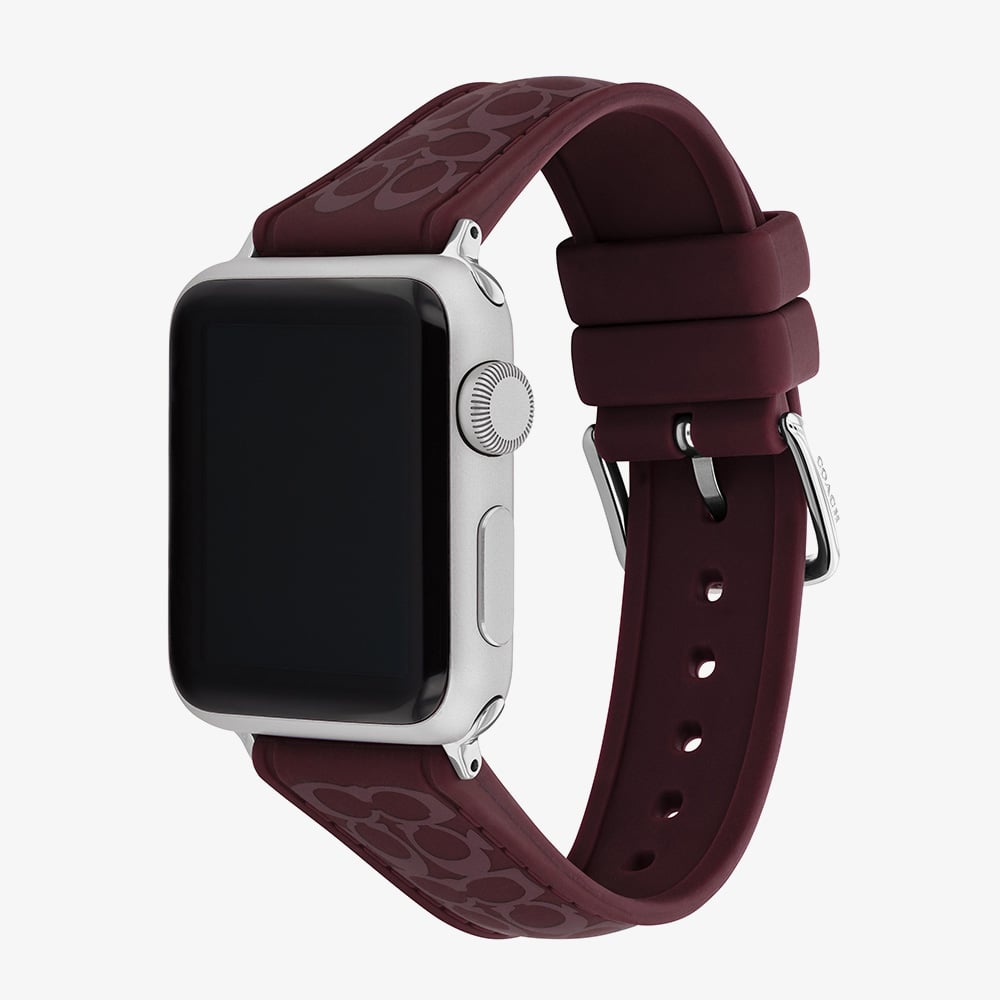 Coach Ladies Blackcurrant Rubber Apple Watch Strap 14700320