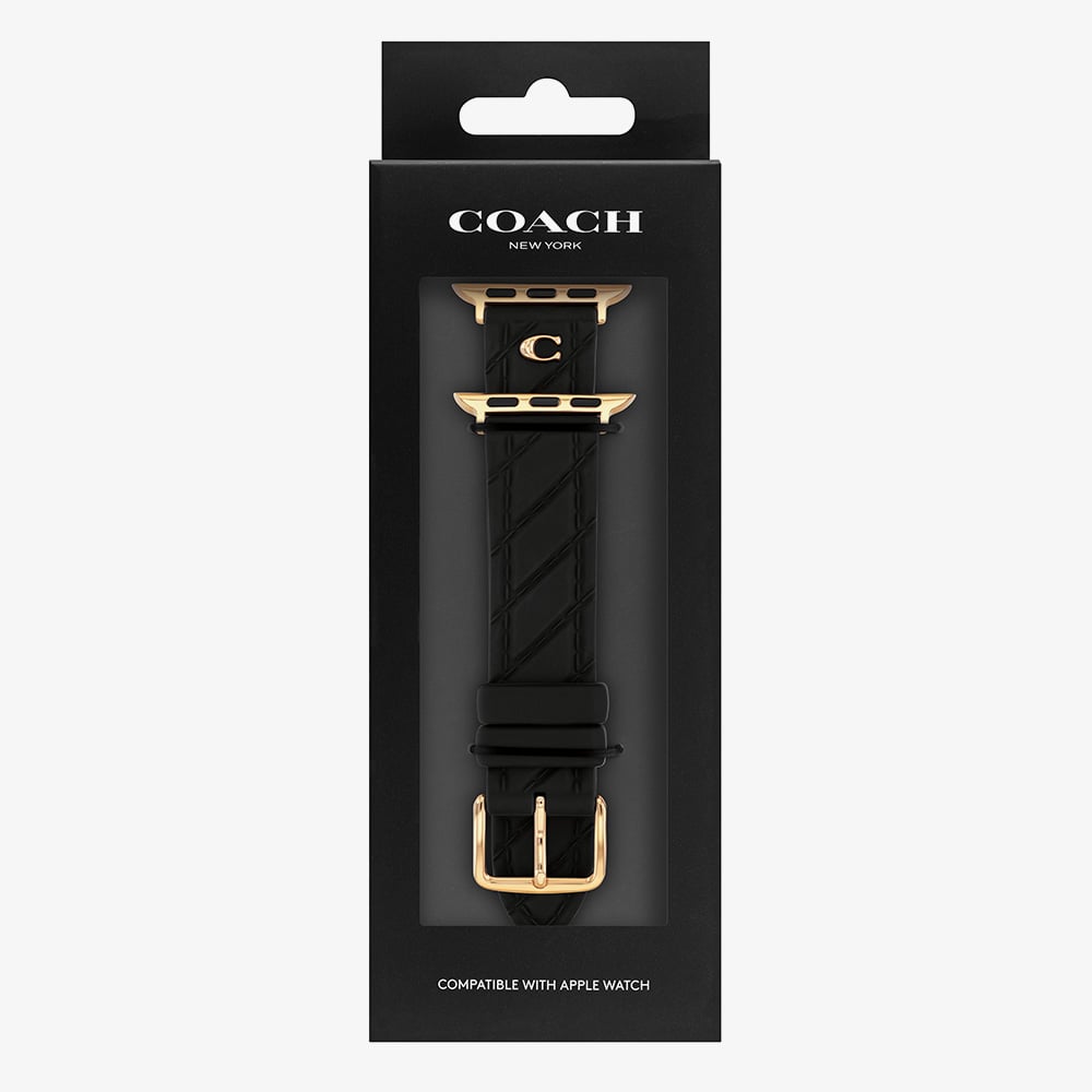 Coach Black Quilted Silicone Apple Strap